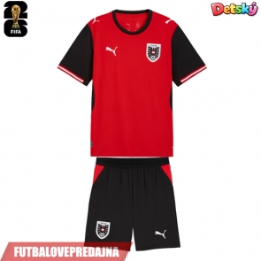 Lacne Dětský Futbalové dres Rakúsko MS 2026 Krátky Rukáv - Domáci (+ trenírky)
